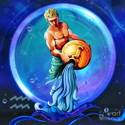 Horoscope Signs-Aquarius Digital Art by Peter Awax - Fine Art America