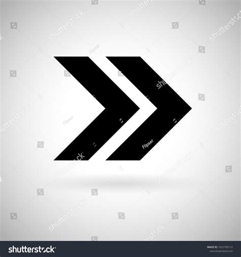 Black Double Arrow Fast Forward Next Stock Vector (Royalty Free ...