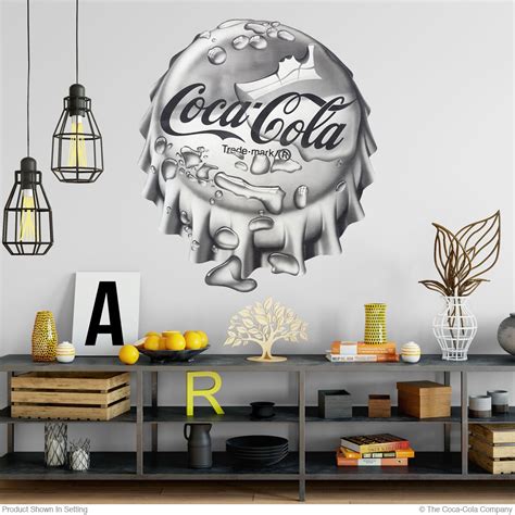 Coca-cola Wall Decal Ice Cold Soda Bottle Cap Coke Licensed - Etsy