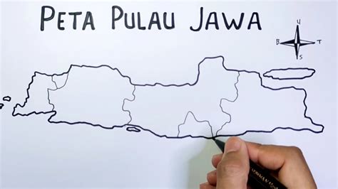 Cara menggambar peta pulau jawa yang mudah - YouTube