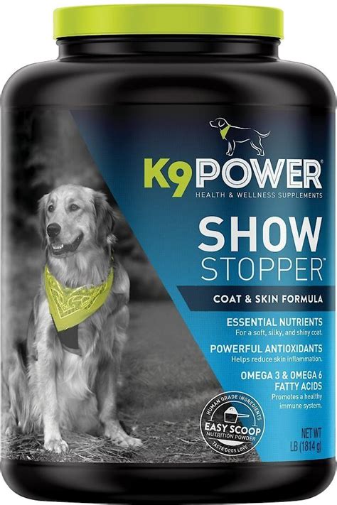 K9 POWER Show Stopper Healthy Coat & Skin Dog Supplement, 1-lb jar ...