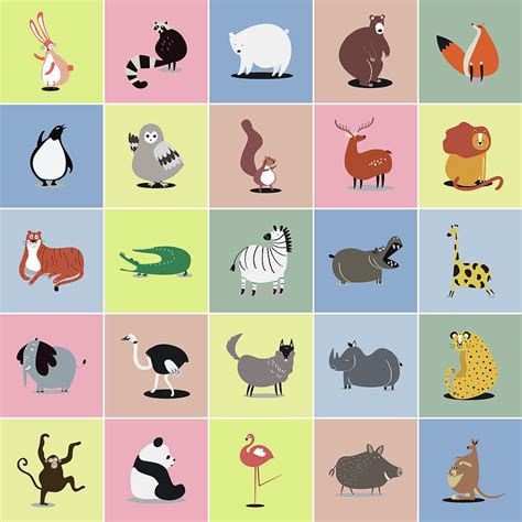 Cute animals collection Digital Art by Murellos Design - Fine Art America