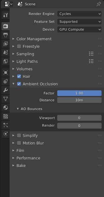 Cycles Ambient Occlusion settings are still present in World instead of ...