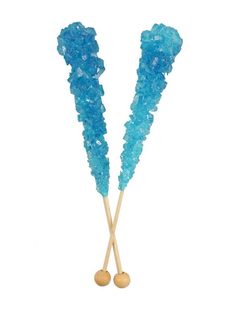 Blue Rock Candy Sticks - Wrapped 12 Piece