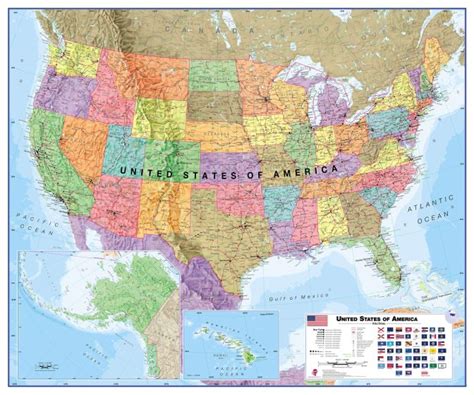 Huge Political USA Wall Map (Laminated)