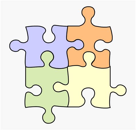 Four Interlocking Puzzle Pieces Clipart , Png Download - Four ...