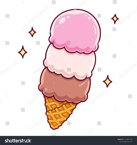 Cartoon Neapolitan Ice Cream Drawing Vanilla Stock Vector (Royalty Free ...