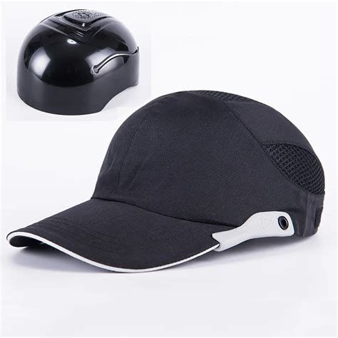 Men Black Safety Bump Cap With Reflective Stripes Lightweight and ...