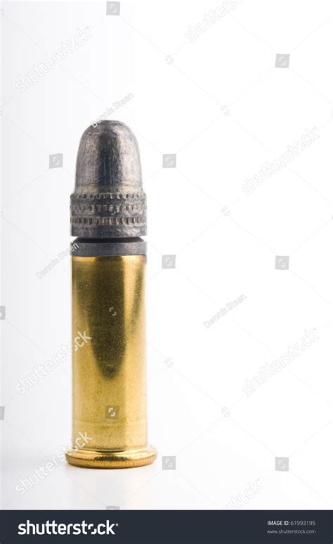 Single .22 Lr Rimfire Cartridge Against White Stock Photo 61993195 ...