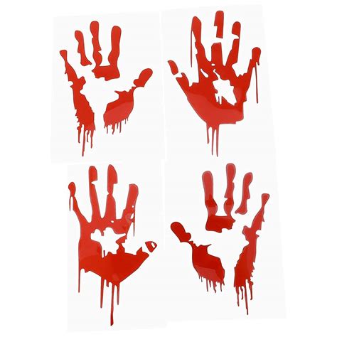 Buy Tomaibaby4pcs Bloody Hand Print Vinyl Decal Sticker Halloween ...