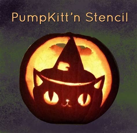 Cute Kitten Pumpkin Carving Stencil For Cat Lovers 6 Cat Themed Jack O ...