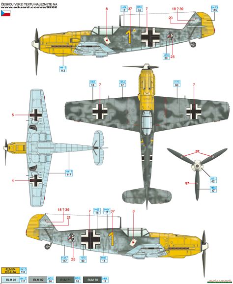 Here is the Messerschmitt Bf 109E-3 JG 51 Camouflage Color Profile ...