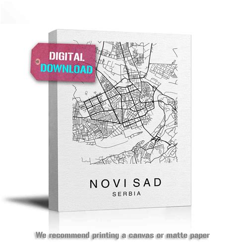 Novi Sad Map Novi Sad City Map Printable Map Map Print | Etsy