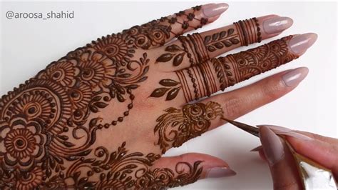 Intricate back hand Eid Mehndi Design | Doing my own henna for Eid 2020 ...