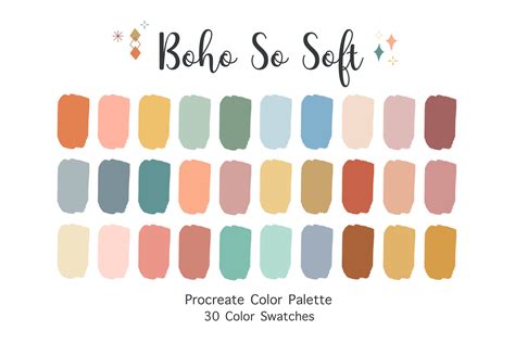 Drawing & Illustration Boho PROCREATE Color Palette for iPad Color ...