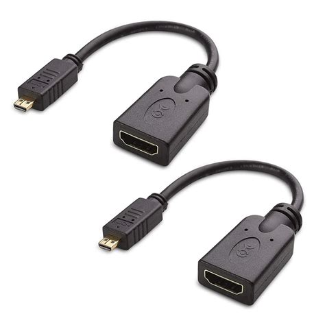 Cable Matters 2 Pack Micro HDMI to HDMI Adapter (HDMI to Micro HDMI ...