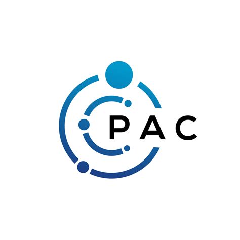 PAC letter technology logo design on white background. PAC creative ...