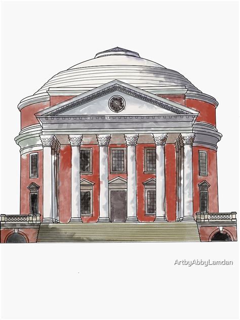 "Full Color UVA Rotunda" Sticker for Sale by ArtbyAbbyLamdan | Redbubble