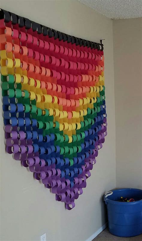 Paper Chain Rainbow wall hanging made from construction paper, original ...