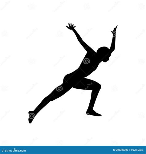 Female Athlete Running Silhouette Icon on White Stock Illustration ...