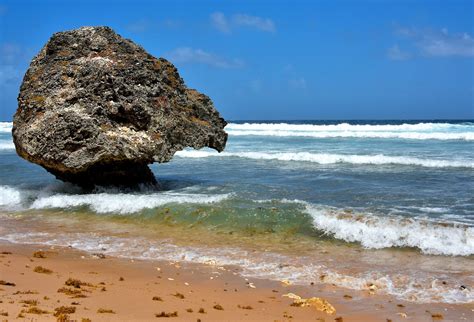 Mushroom Shaped Rock on Bathsheba Beach in Bathsheba, Barbados ...