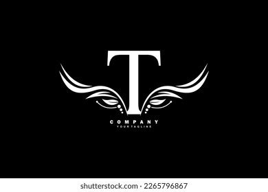 White T Letter Logo Design Wing Stock Vector (Royalty Free) 2265796867 ...