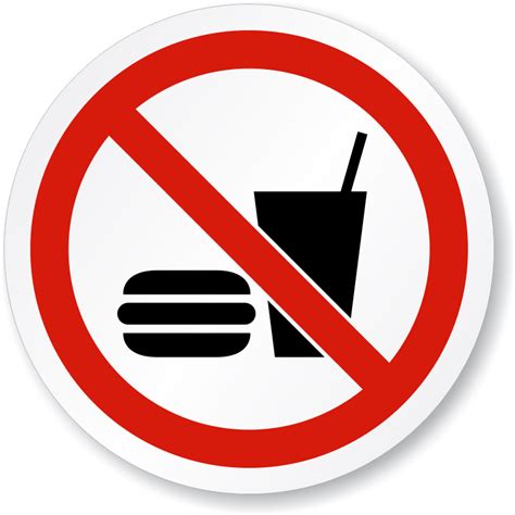 ISO No Eating Or Drinking Sign