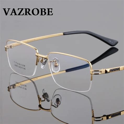 Vazrobe Gold Eyeglasses Frame Men Oversized Glasses Frames for Man ...