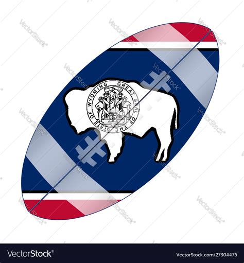 Wyoming state usa football flag Royalty Free Vector Image