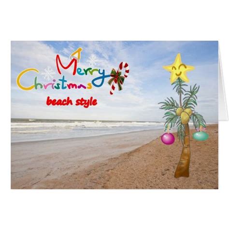 Beach Christmas Cards, Beach Christmas Card Templates, Postage ...