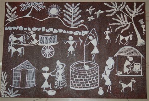 Warli Art Drawing - Download Free Mock-up