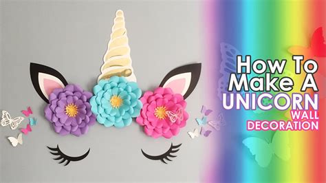 DIY UNICORN WALL DECORATION | Paper Flower Unicorn Wall Decor | Step by ...