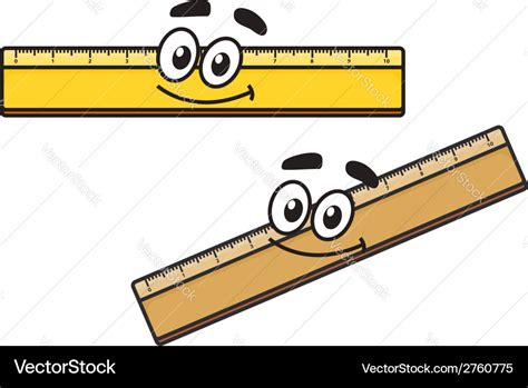 Cartoon long school ruler Royalty Free Vector Image