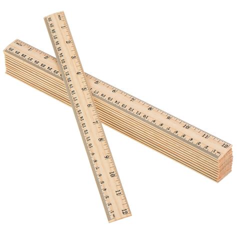 12 x Wood Ruler Student Rulers Wooden School Rulers Office Ruler ...