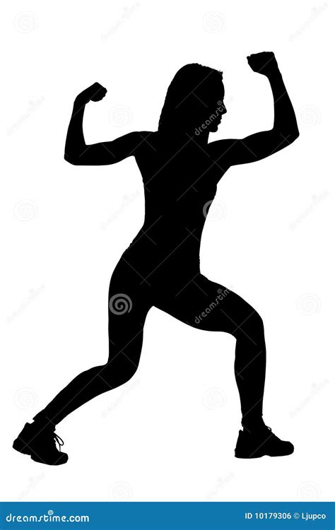 A Silhouette Of A Female Athlete Royalty Free Stock Image - Image: 10179306