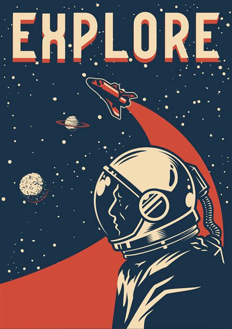 Explore - Space Travel Poster | Retro space posters, Vintage space ...