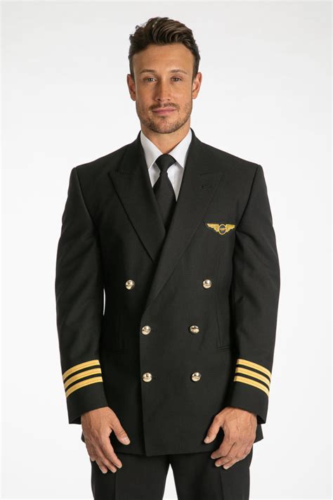 Mens Airline Pilot Uniform Fancy Dress Film TV Group Suit Costume ...