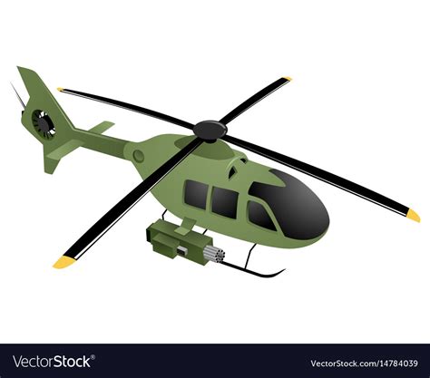 Green military helicopter Royalty Free Vector Image