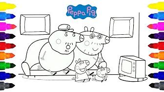 Peppa Pig Bus Coloring Pages - Peppa Pig Coloring Pages Coloringall ...