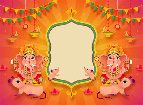 Gorgeous Ganesh Chaturthi festival background design with Hindu god ...