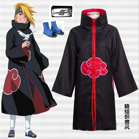 Anime Naruto Akatsuki Cloak Pain Ninja Cosplay Costume Set ...