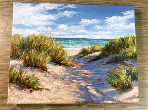 Acrylic Painting Beach Sand Dunes original Painting - Etsy