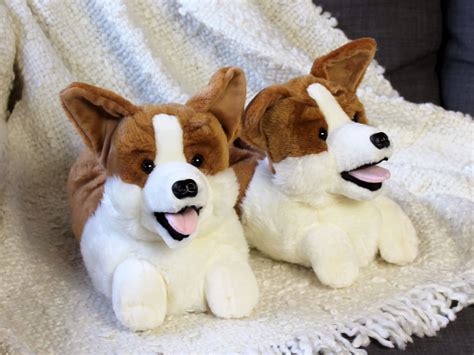 Corgi Slippers Plush Dog Slippers | Etsy