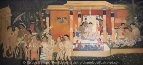 Ajanta Cave 17, Vessantara Jataka Wall Painting Reproduction in its ...