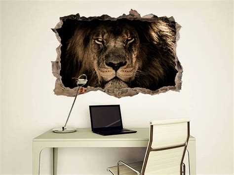 Lion Wall Decal Lion Wall Sticker Animal Wall Decor Lion - Etsy