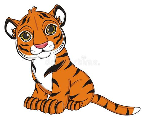 Cute orange tiger stock illustration. Illustration of isolated - 84032919