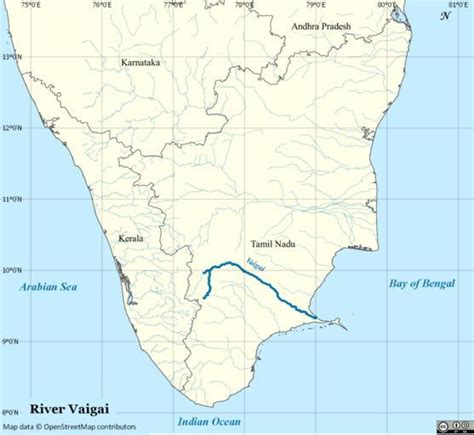 Free Images - map river vaigai en