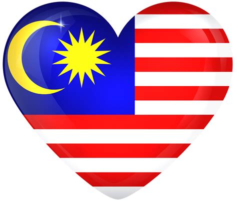 Malaysia Large Heart Flag | Gallery Yopriceville - High-Quality Images ...