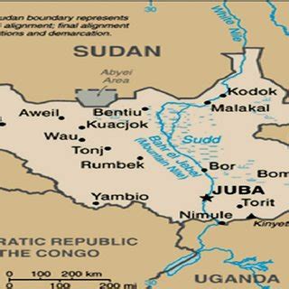 The map of South Sudan showing the location of Juba Sources: Adopted ...