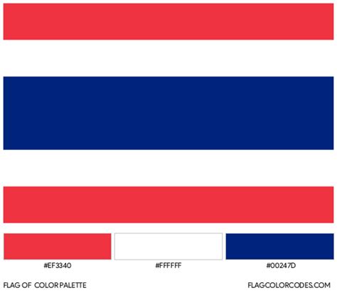 Thailand flag color codes